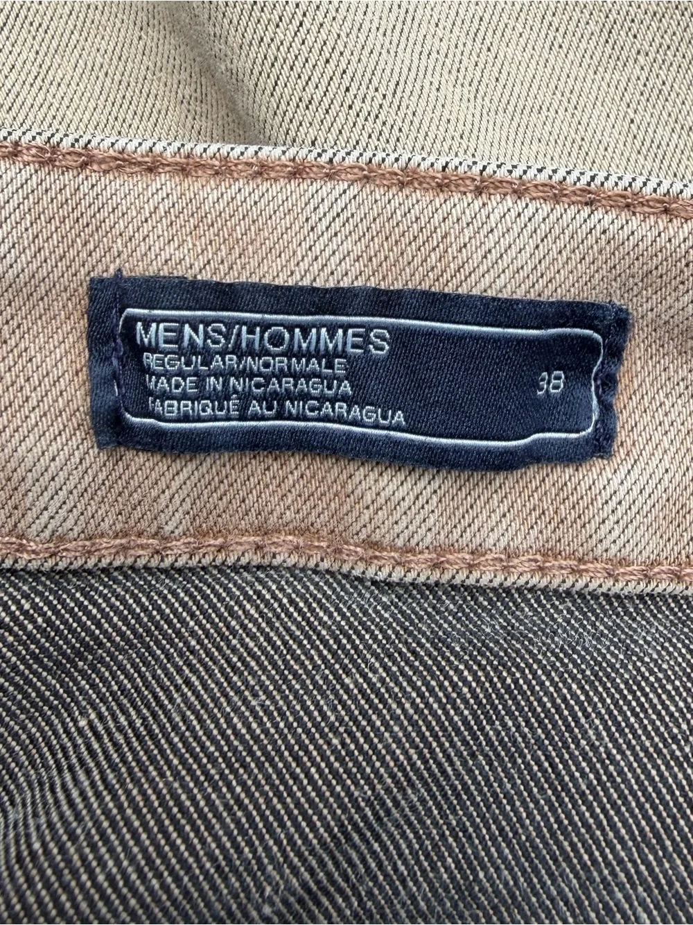 The North Face Mens 38x 31 Khaki Straight Leg Denim Hiking Work Pants Jeans P4